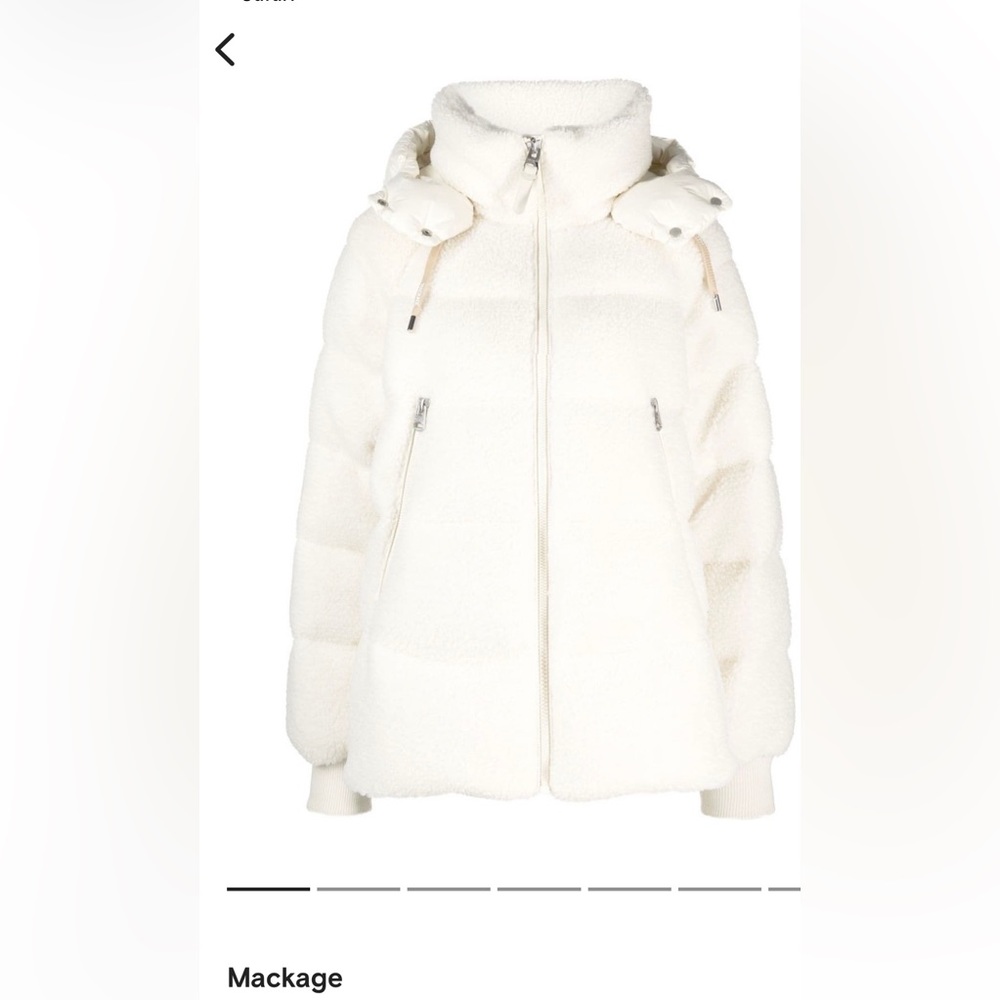 Authentic White/Creamish Mackage Women’s Coat Sz: 14 (fits like a small)